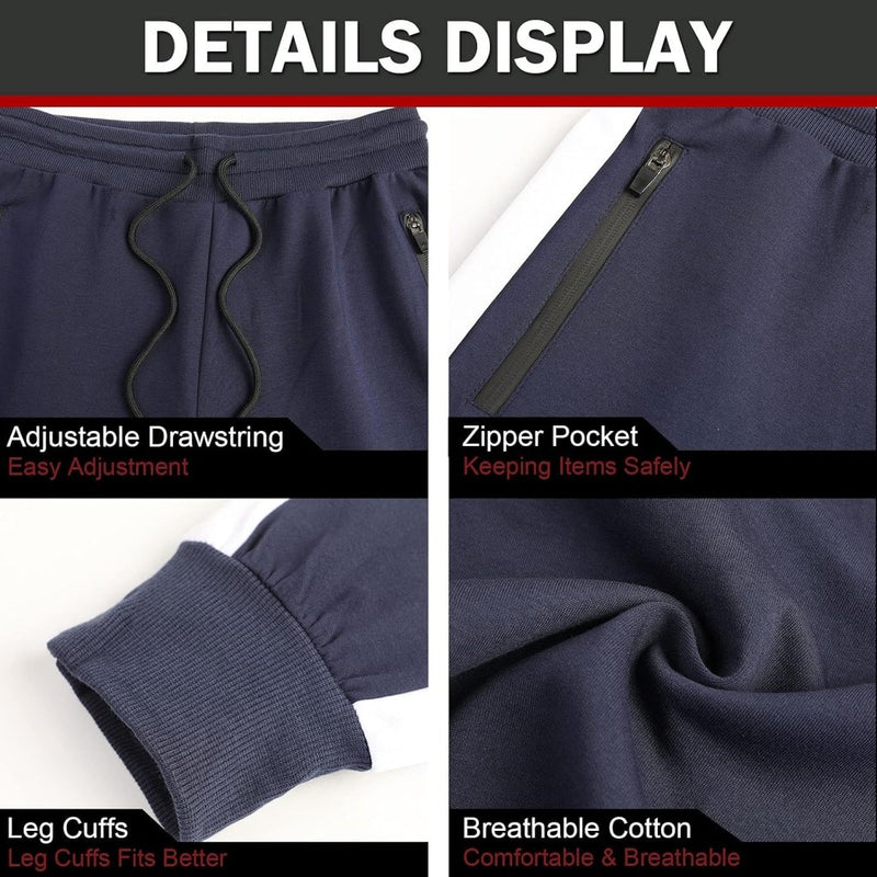 Laad afbeelding in Galerijviewer, Suwangi Joggingbroek voor heren, fitnesssportbroek, joggingbroek, sweatpants, strepen, slim fit, vrijetijdsbroek - happygetfit.com
