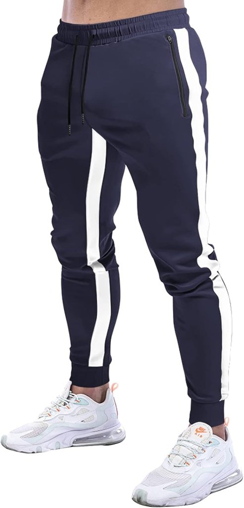 Laad afbeelding in Galerijviewer, Suwangi Joggingbroek voor heren, fitnesssportbroek, joggingbroek, sweatpants, strepen, slim fit, vrijetijdsbroek - happygetfit.com

