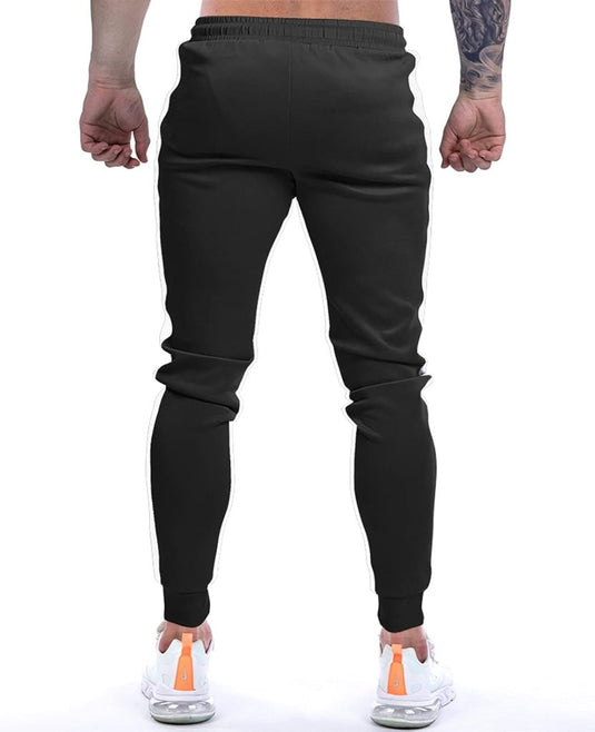 Suwangi Joggingbroek voor heren, fitnesssportbroek, joggingbroek, sweatpants, strepen, slim fit, vrijetijdsbroek - happygetfit.com