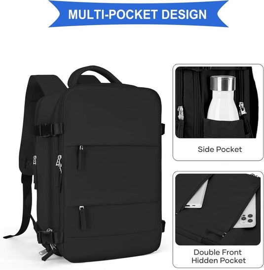 SZLX Grote Reisrugzak Voor Vrouwen,Draagbare Rugzak Voor Mannen,Wandelrugzak,Waterdichte Buitensportrugzak,Casual Daypack,Schooltas,14 duimlaptopcompartiment Met Schoencompartiment - happygetfit.com