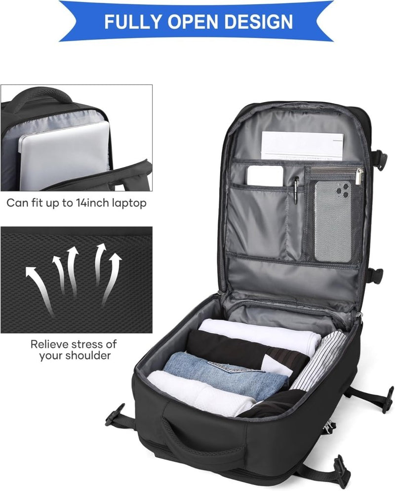Laad afbeelding in Galerijviewer, SZLX Grote Reisrugzak Voor Vrouwen,Draagbare Rugzak Voor Mannen,Wandelrugzak,Waterdichte Buitensportrugzak,Casual Daypack,Schooltas,14 duimlaptopcompartiment Met Schoencompartiment - happygetfit.com
