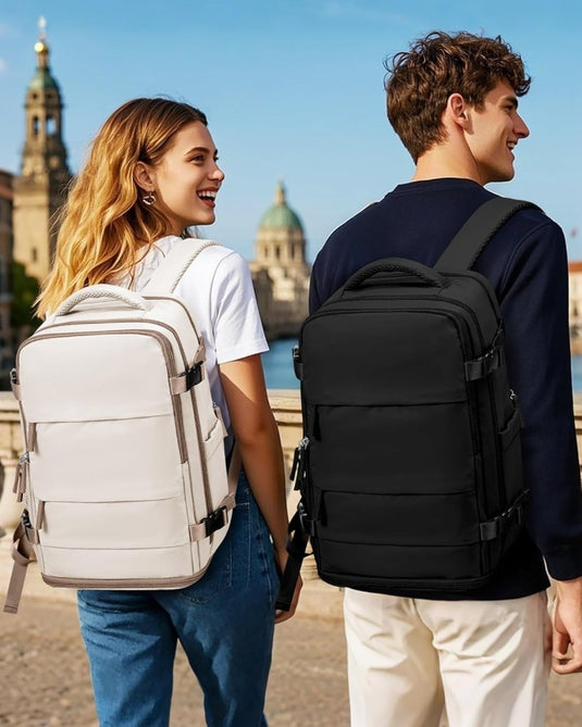 SZLX Grote Reisrugzak Voor Vrouwen,Draagbare Rugzak Voor Mannen,Wandelrugzak,Waterdichte Buitensportrugzak,Casual Daypack,Schooltas,14 duimlaptopcompartiment Met Schoencompartiment - happygetfit.com