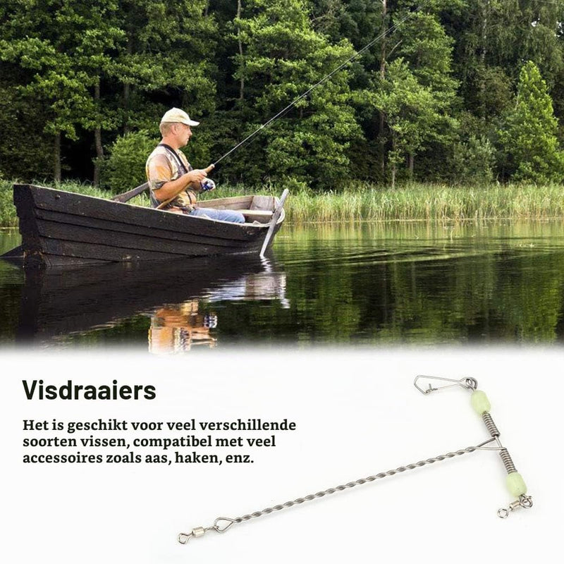 Laden Sie das Bild in Galerie -Viewer, T-vormige vislijn wartels 10 stuks van roestvrij staal met draaibare connector – viswartels – zeevisaccessoires - happygetfit.com
