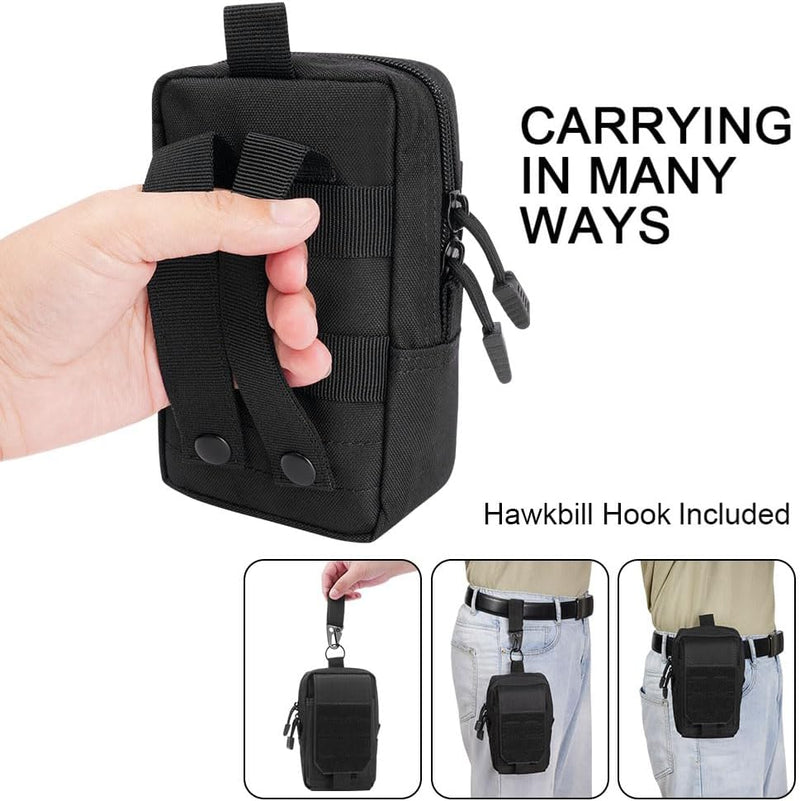 Laad afbeelding in Galerijviewer, Tactische MOLLE opbergtas 20 x 12 x 5 cm van slijtvast 600D Oxford met meerdere vakken en riembevestiging – uitrustingstas – outdooraccessoires - happygetfit.com
