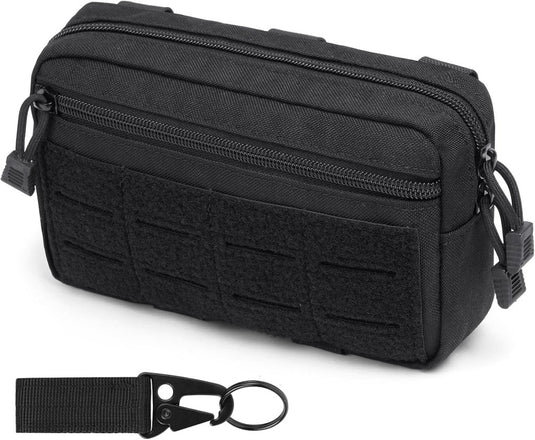 Tactische MOLLE opbergtas 20 x 12 x 5 cm van slijtvast 600D Oxford met meerdere vakken en riembevestiging – uitrustingstas – outdooraccessoires - happygetfit.com