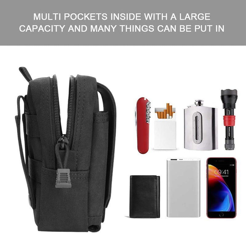 Laad afbeelding in Galerijviewer, Tactische MOLLE opbergtas 20 x 12 x 5 cm van slijtvast 600D Oxford met meerdere vakken en riembevestiging – uitrustingstas – outdooraccessoires - happygetfit.com
