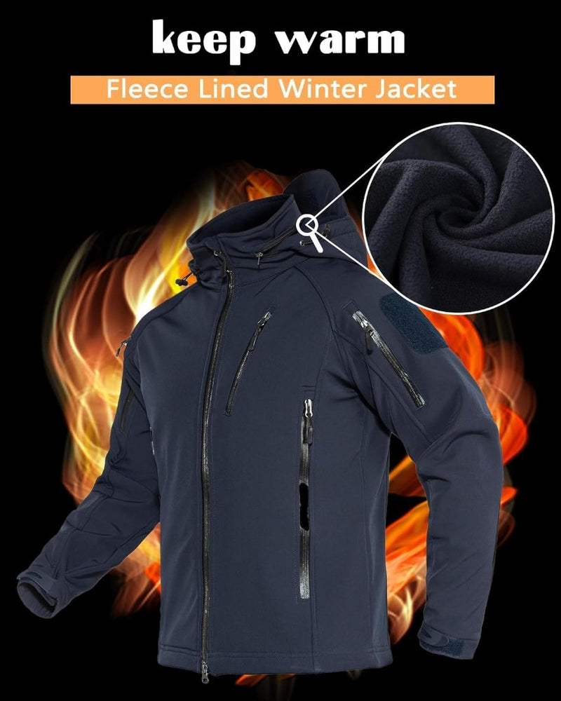 Load image into Gallery viewer, TACVASEN Softshell Herenjack Waterafstotend Militair Jack Warm Outdoorjack met Meerdere Ritszakken - happygetfit.com

