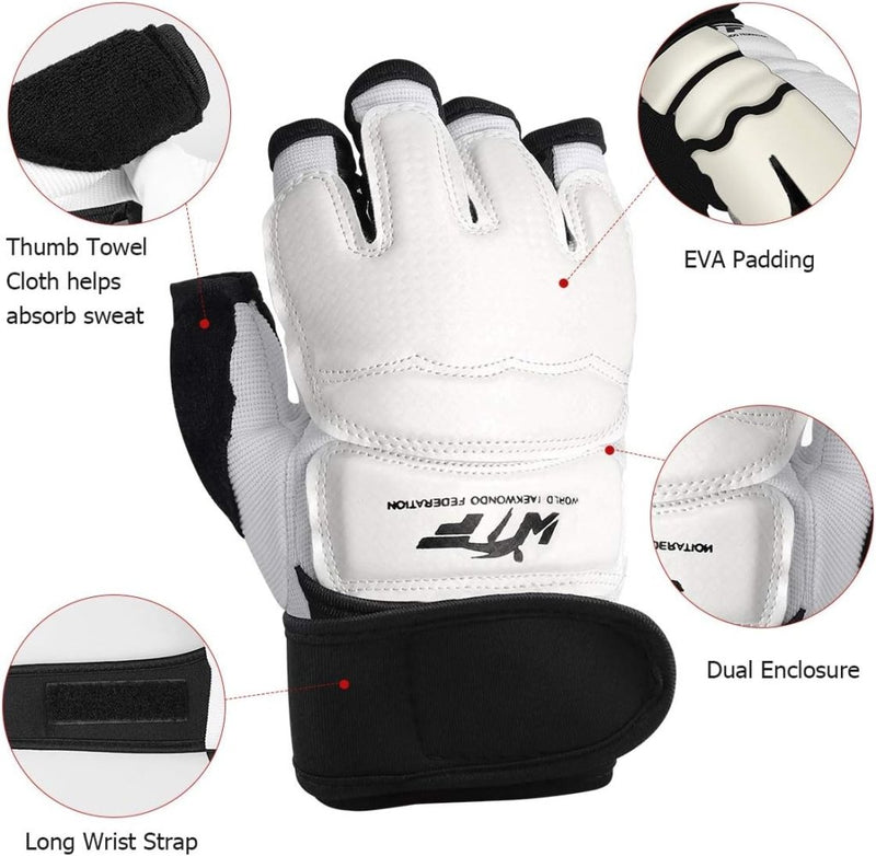 Load image into Gallery viewer, Taekwondo Vechtsporthandschoenen, LangRay bokshandschoenen, punchinghandschoenen, MMA handschoenen voor sparring, martial arts, bokszak, trainingshandschoenen voor volwassenen en kinderen - happygetfit.com
