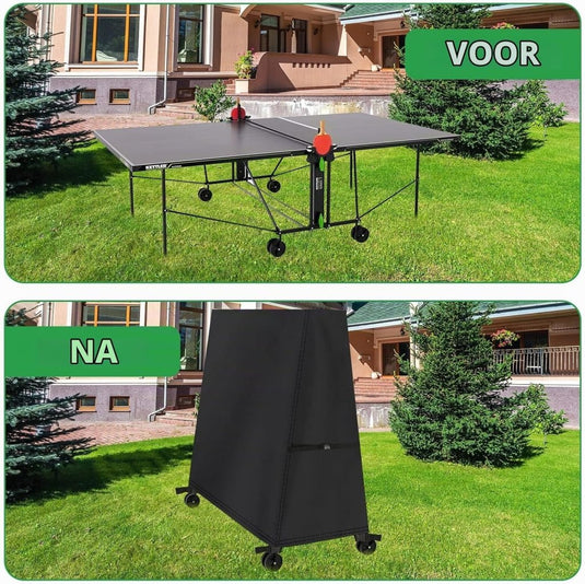 Tafeltennis beschermhoes 160 x 70 x 165 cm van 420D Oxford met ritssluiting en gespen – pingponghoes – tafelbescherming - happygetfit.com