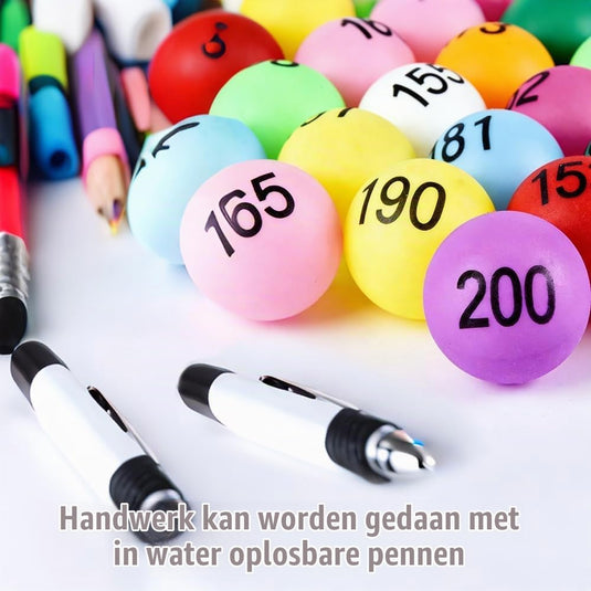 Tafeltennisballen 30 stuks 40 mm van kunststof in verschillende kleuren – pingpongballen – speelballen - happygetfit.com