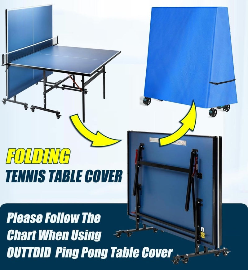 Load image in Gallery Viewer, Tafeltennistafel beschermhoes van 600D polyester voor opvouwbare en platte tafels – tafeltennisbescherming – pingpongafdekking - happygetfit.com
