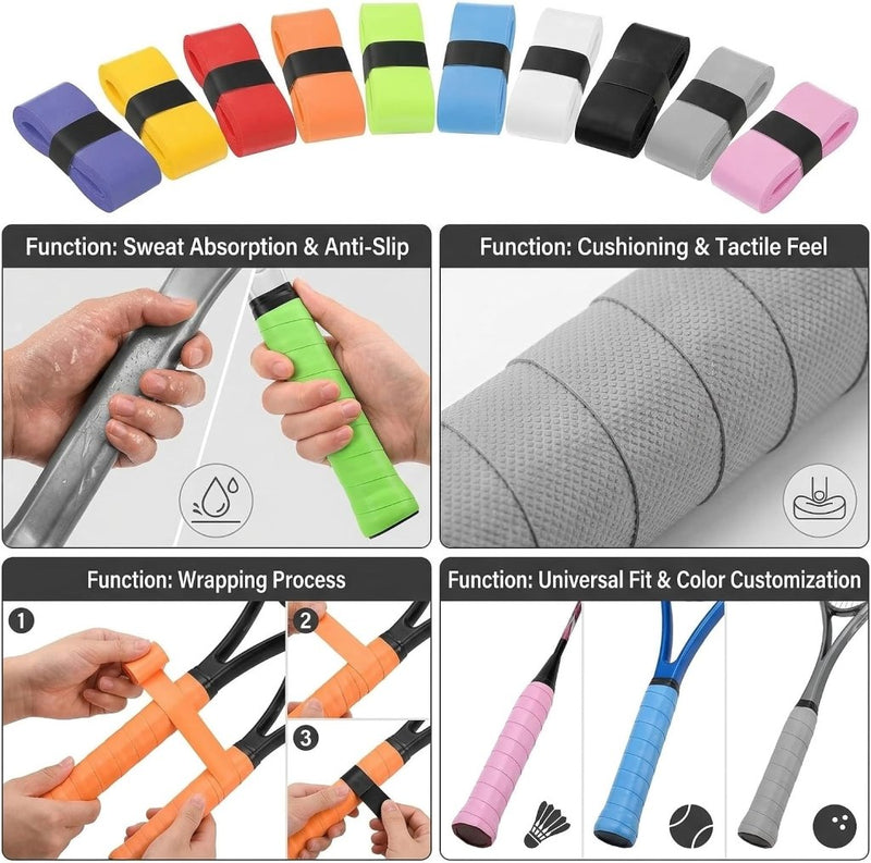 Laad afbeelding in Galerijviewer, Tennis gripband set 10 stuks multicolor - happygetfit.com
