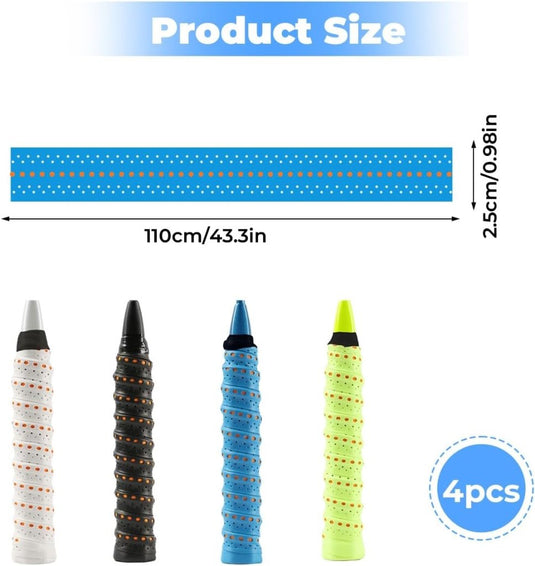 Tennis gripband set 4 stuks multicolor - happygetfit.com