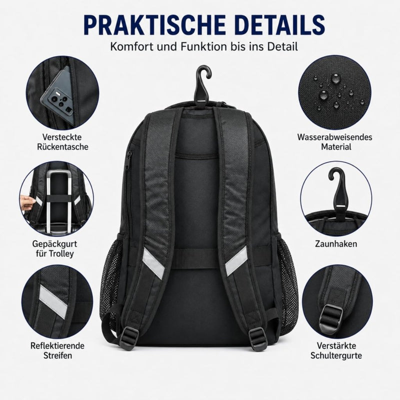 Laden Sie das Bild in Galerie -Viewer, Tennisrugzak met schoenenvak voor 2 rackets zwart - happygetfit.com
