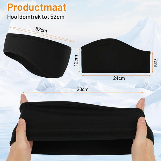 Thermische sporthoofdbanden 2 stuks van elastisch fleece met oorbescherming voor hardlopen fietsen en skiën – winterhoofdband – oorwarmers - happygetfit.com