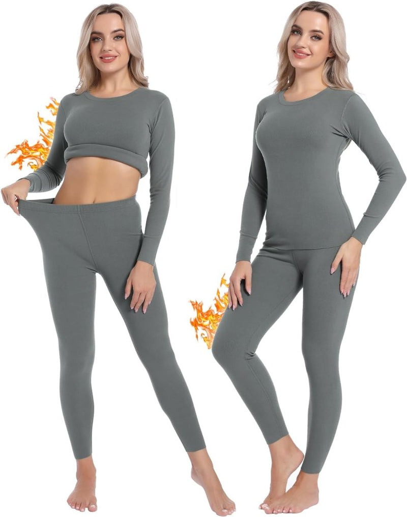 Load image into Gallery viewer, Thermo ondergoed voor dames, set met een boven- en onderstuk, winterondergoed, ski-ondergoed, warme thermische ondergoedset - happygetfit.com
