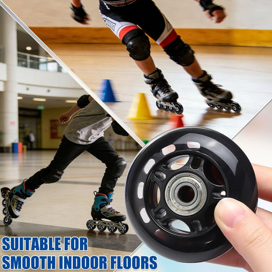 TOBWOLF 8 Pack 76mm 84A Inline Skate Wheels with ABEC-7 Bearings, Roller Skate Replacement Wheels for Girls & Boys Roller Blade Skating - Black - happygetfit.com
