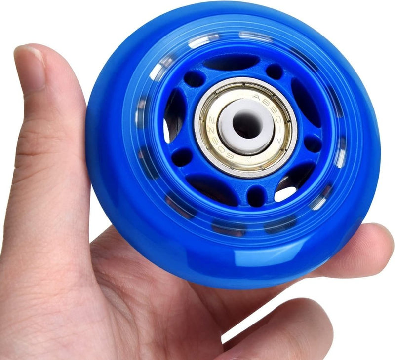Load image into Gallery viewer, TOBWOLF 8 Pack 76mm 84A Inline Skate Wheels with ABEC-7 Bearings, Roller Skate Replacement Wheels for Girls &amp; Boys Roller Blade Skating - Black - happygetfit.com
