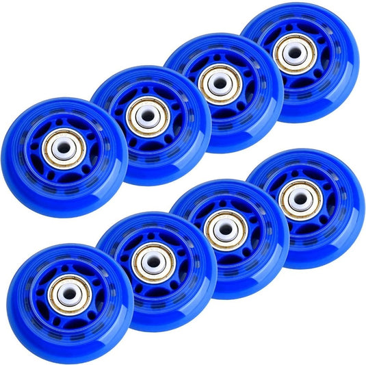 TOBWOLF 8 Pack 76mm 84A Inline Skate Wheels with ABEC-7 Bearings, Roller Skate Replacement Wheels for Girls & Boys Roller Blade Skating - Black - happygetfit.com