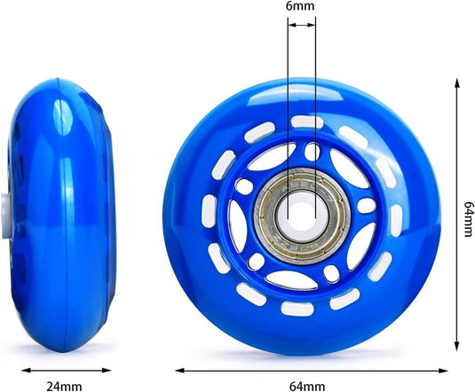 TOBWOLF 8 Pack 76mm 84A Inline Skate Wheels with ABEC-7 Bearings, Roller Skate Replacement Wheels for Girls & Boys Roller Blade Skating - Black - happygetfit.com