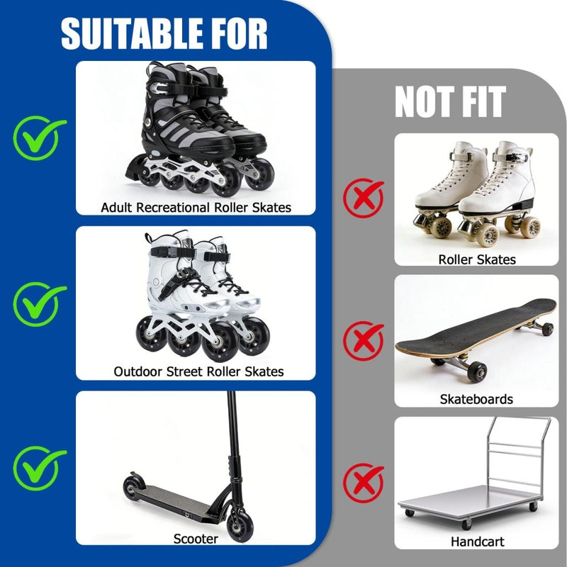 Load image into Gallery viewer, TOBWOLF 8 Pack 76mm 84A Inline Skate Wheels with ABEC-7 Bearings, Roller Skate Replacement Wheels for Girls &amp; Boys Roller Blade Skating - Black - happygetfit.com
