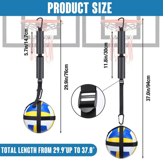 TOBWOLF Volleyball Spike Trainer, Elastic Self-Training Volleyballs Resistance Band, Volleyball Equipment Training Aid Improves Serving, Jumping, Arm Swing Mechanics and Spiking Power - happygetfit.com