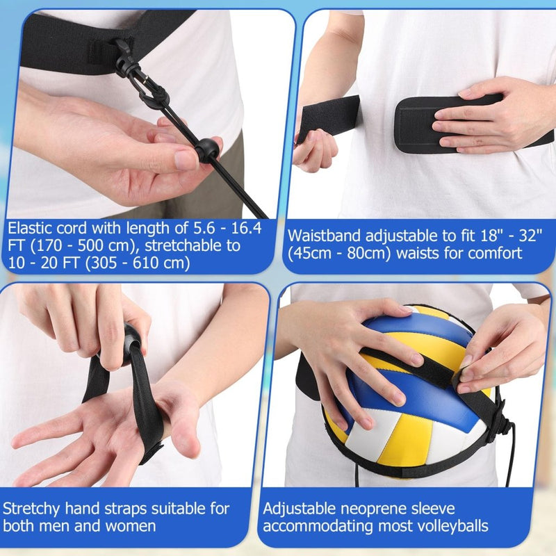 Laad afbeelding in Galerijviewer, TOBWOLF Volleyball Spike Trainer, Elastic Self-Training Volleyballs Resistance Band, Volleyball Equipment Training Aid Improves Serving, Jumping, Arm Swing Mechanics and Spiking Power - happygetfit.com
