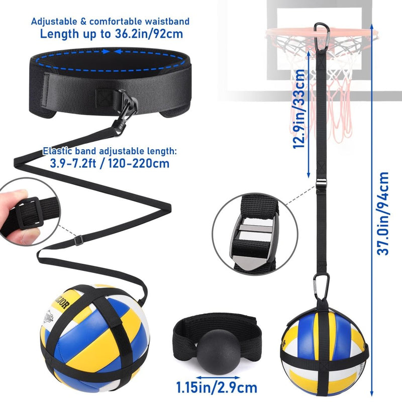 Laad afbeelding in Galerijviewer, TOBWOLF Volleyball Spike Trainer, Elastic Self-Training Volleyballs Resistance Band, Volleyball Equipment Training Aid Improves Serving, Jumping, Arm Swing Mechanics and Spiking Power - happygetfit.com
