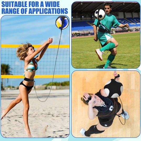 TOBWOLF Volleyball Spike Trainer, Elastic Self-Training Volleyballs Resistance Band, Volleyball Equipment Training Aid Improves Serving, Jumping, Arm Swing Mechanics and Spiking Power - happygetfit.com