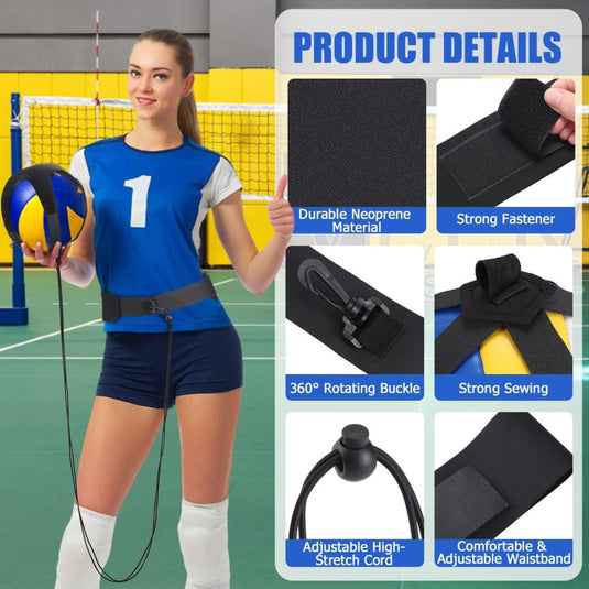 TOBWOLF Volleyball Spike Trainer, Elastic Self-Training Volleyballs Resistance Band, Volleyball Equipment Training Aid Improves Serving, Jumping, Arm Swing Mechanics and Spiking Power - happygetfit.com