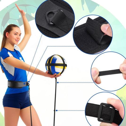 TOBWOLF Volleyball Spike Trainer, Elastic Self-Training Volleyballs Resistance Band, Volleyball Equipment Training Aid Improves Serving, Jumping, Arm Swing Mechanics and Spiking Power - happygetfit.com