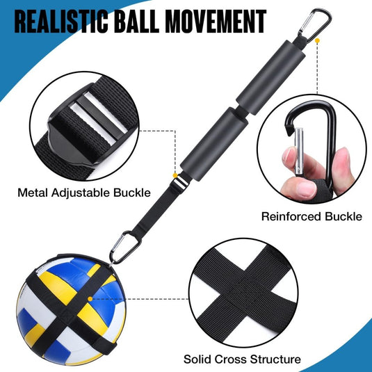 TOBWOLF Volleyball Spike Trainer, Elastic Self-Training Volleyballs Resistance Band, Volleyball Equipment Training Aid Improves Serving, Jumping, Arm Swing Mechanics and Spiking Power - happygetfit.com