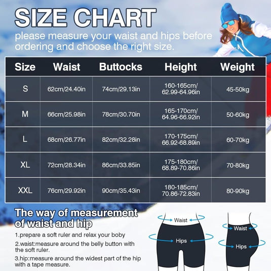 TOM SHOO Beschermende broek voor heren en dames, gevoerde beschermbroek, heupbescherming, ademend, voor schaatsen, skiën, skaten, snowboarden - happygetfit.com