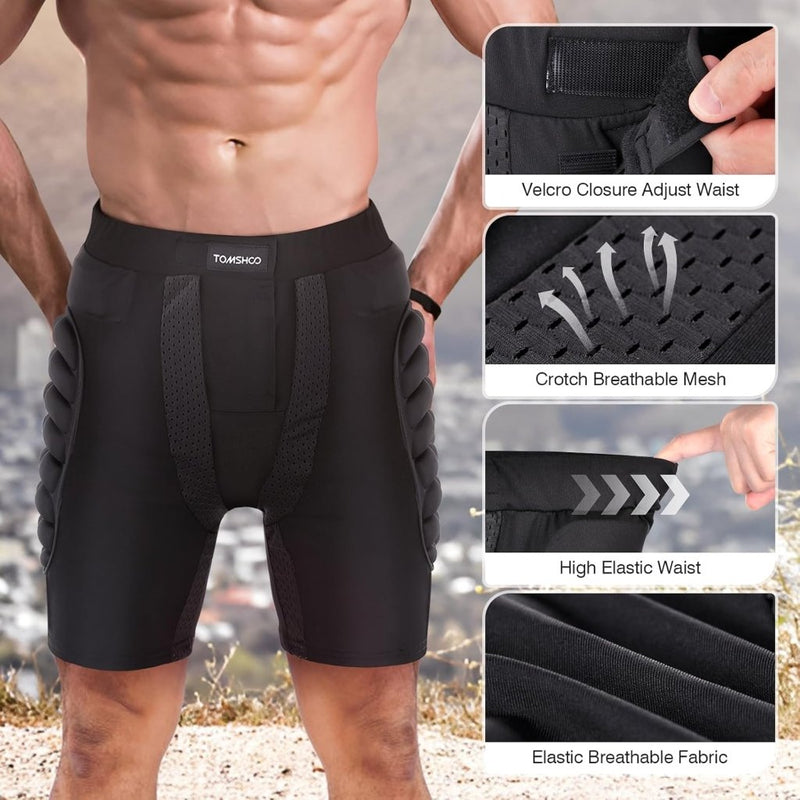 Load image into Gallery viewer, TOM SHOO Beschermende broek voor heren en dames, gevoerde beschermbroek, heupbescherming, ademend, voor schaatsen, skiën, skaten, snowboarden - happygetfit.com
