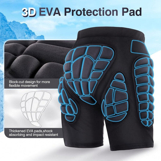 TOM SHOO Beschermende broek voor heren en dames, gevoerde beschermbroek, heupbescherming, ademend, voor schaatsen, skiën, skaten, snowboarden - happygetfit.com