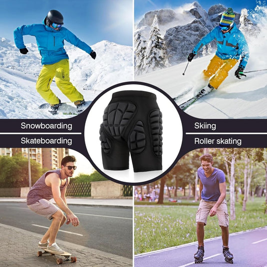 TOM SHOO Beschermende broek voor heren en dames, gevoerde beschermbroek, heupbescherming, ademend, voor schaatsen, skiën, skaten, snowboarden - happygetfit.com