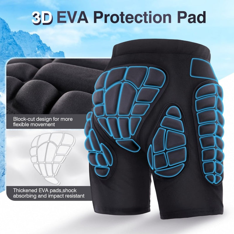 Load image into Gallery viewer, TOMSHOO 3D Hip Protective Snowboard Butt Pads Impact Shorts Tailbone Protection Crash Pants for Skiing Skateboarding, Men Women - happygetfit.com
