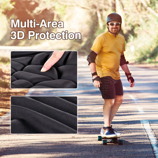 TOMSHOO 3D Hip Protective Snowboard Butt Pads Impact Shorts Tailbone Protection Crash Pants for Skiing Skateboarding, Men Women - happygetfit.com