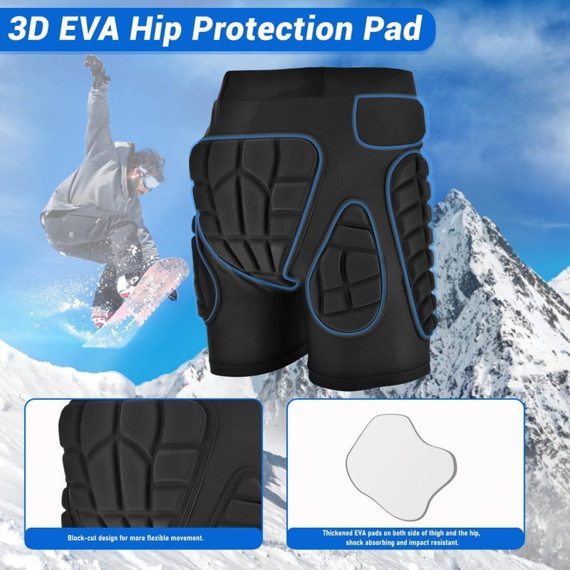 Load image into Gallery viewer, TOMSHOO 3D Hip Protective Snowboard Butt Pads Impact Shorts Tailbone Protection Crash Pants for Skiing Skateboarding, Men Women - happygetfit.com
