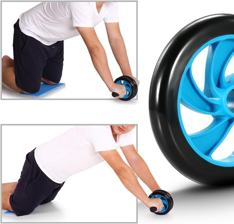 Laad afbeelding in Galerijviewer, TOMSHOO Fitnessapparatuur 5-in-1 buikwiel + pompgreep + springtouw + handklem + kniemat complete set voor fitness, oefeningen, krachttraining - happygetfit.com

