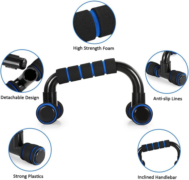 Laad afbeelding in Galerijviewer, TOMSHOO Fitnessapparatuur 5-in-1 buikwiel + pompgreep + springtouw + handklem + kniemat complete set voor fitness, oefeningen, krachttraining - happygetfit.com
