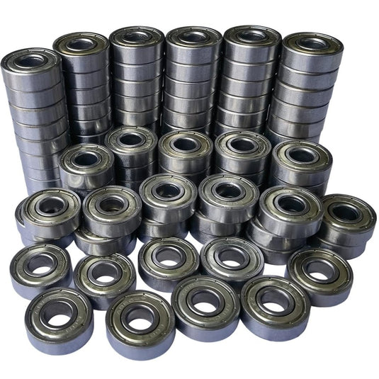 Tonmp 100 PCS 608-ZZ Ball Bearing - Double Metal Sealed Shielded Miniature Deep Groove Bearings for Furniture Wheel,Skateboards, Inline Skates, Scooters, Roller Blade Skates (8mm x 22mm x 7mm) - happygetfit.com