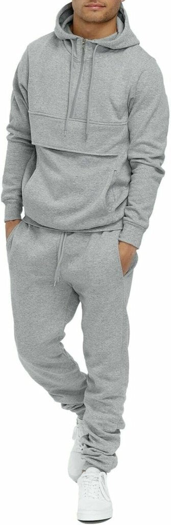 Załaduj obraz w przeglądarce galerii, Trainingspak met joggingbroek en trui van 70% katoen met slim fit pasvorm – sportkleding – joggingoutfit - happygetfit.com
