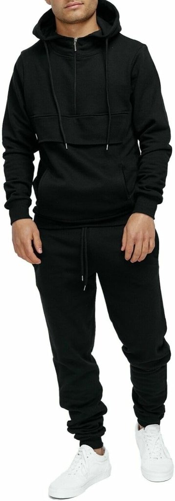 Trainingspak met joggingbroek en trui van 70% katoen met slim fit pasvorm – sportkleding – joggingoutfit - happygetfit.com