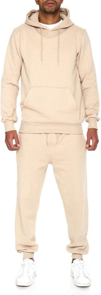 Trainingspak met joggingbroek en trui van 70% katoen met slim fit pasvorm – sportkleding – joggingoutfit - happygetfit.com