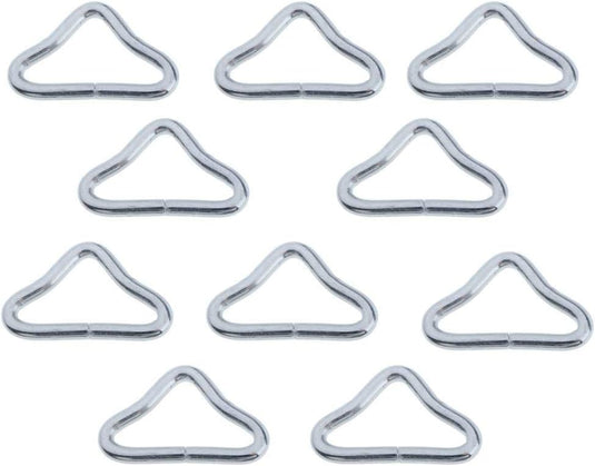 Trampoline driehoeksringen 10 stuks 38 mm van verzinkt staal – V-ringen – trampoline accessoires - happygetfit.com