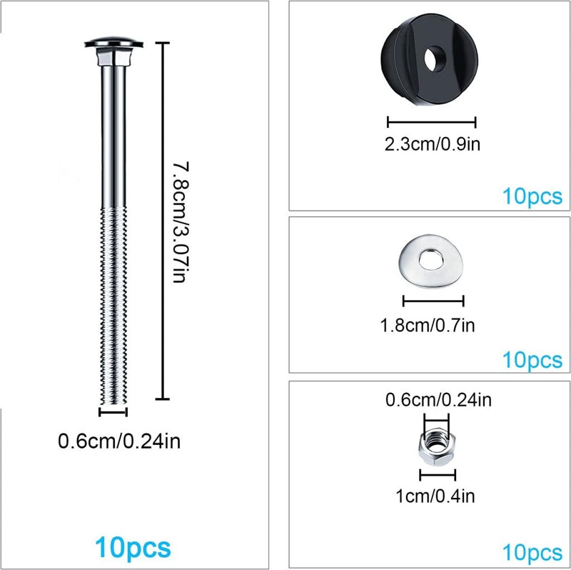 Carica immagine in Galleria Viewer, Trampoline schroeven 10 stuks 77 mm met moeren en sluitringen – bevestigingsbouten – trampoline accessoires - happygetfit.com
