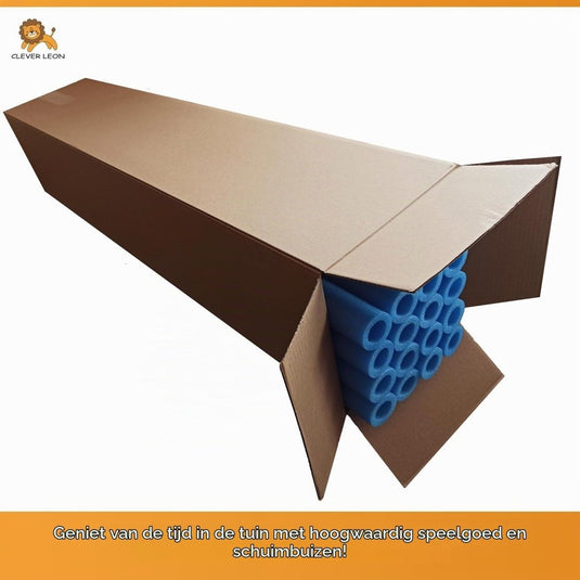 Trampoline stangbescherming 6 stuks 180 cm van PE-schuim blauw – schuimbuizen – trampoline accessoires - happygetfit.com