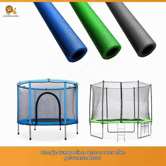 Trampoline stangbescherming 6 stuks 180 cm van PE-schuim blauw – schuimbuizen – trampoline accessoires - happygetfit.com