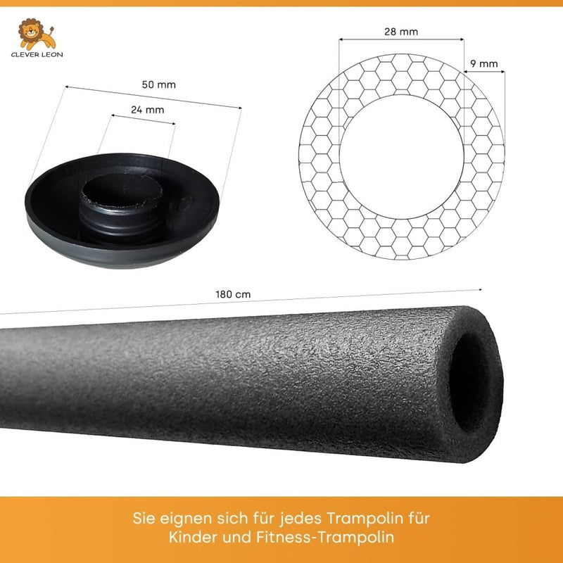 Laad afbeelding in Galerijviewer, Trampoline stangbescherming 8 stuks 180 cm van PE-schuim – schuimbuizen – trampoline accessoires - happygetfit.com
